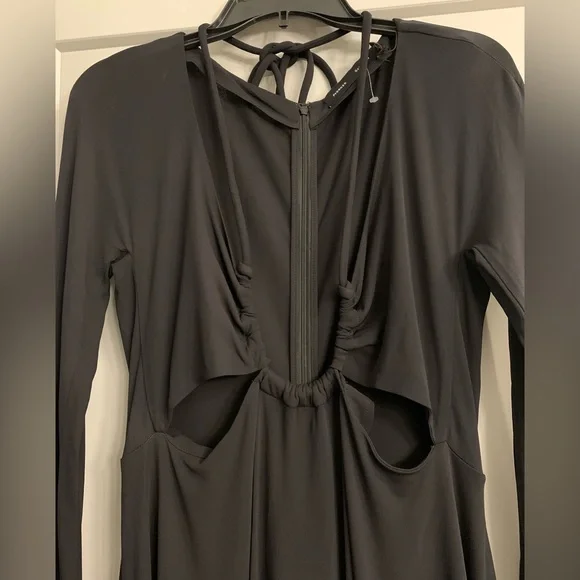 Proenza Schouler Halter Neck Cutout Matte Jersey Maxi Dress Black Size 10 NWT